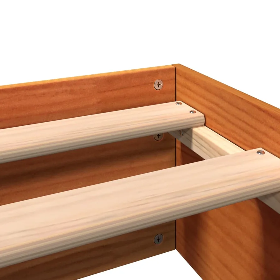 Cadre de lit sans matelas cire marron 120x200cm bois pin massif - 6