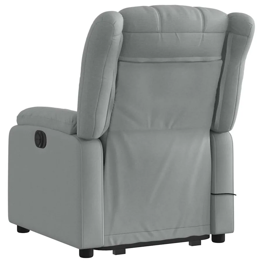 Fauteuil inclinable de massage électrique Gris clair Tissu - 5