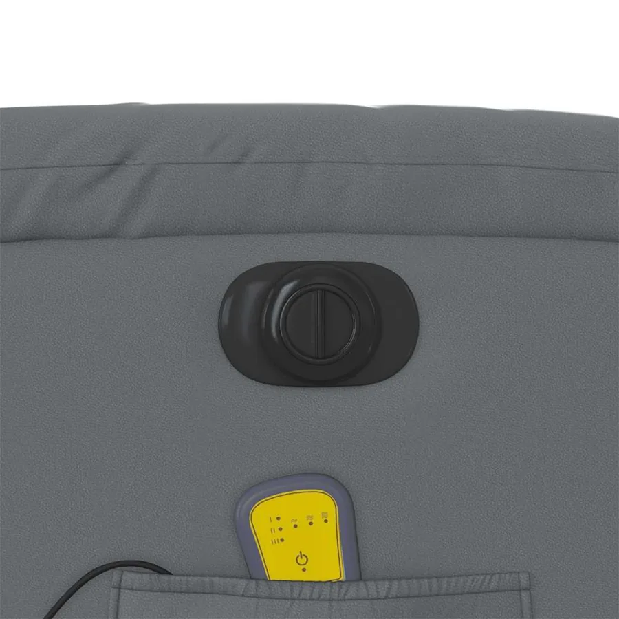 Fauteuil de massage inclinable électrique gris similicuir - 12