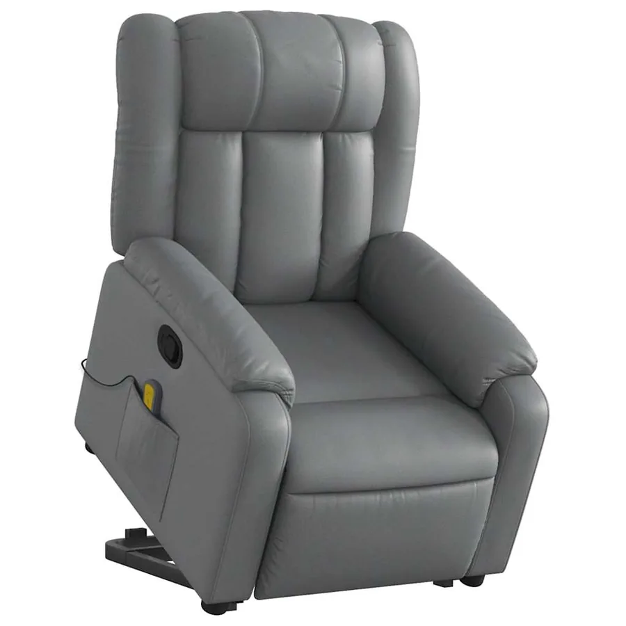 Fauteuil inclinable de massage Gris Similicuir - 3