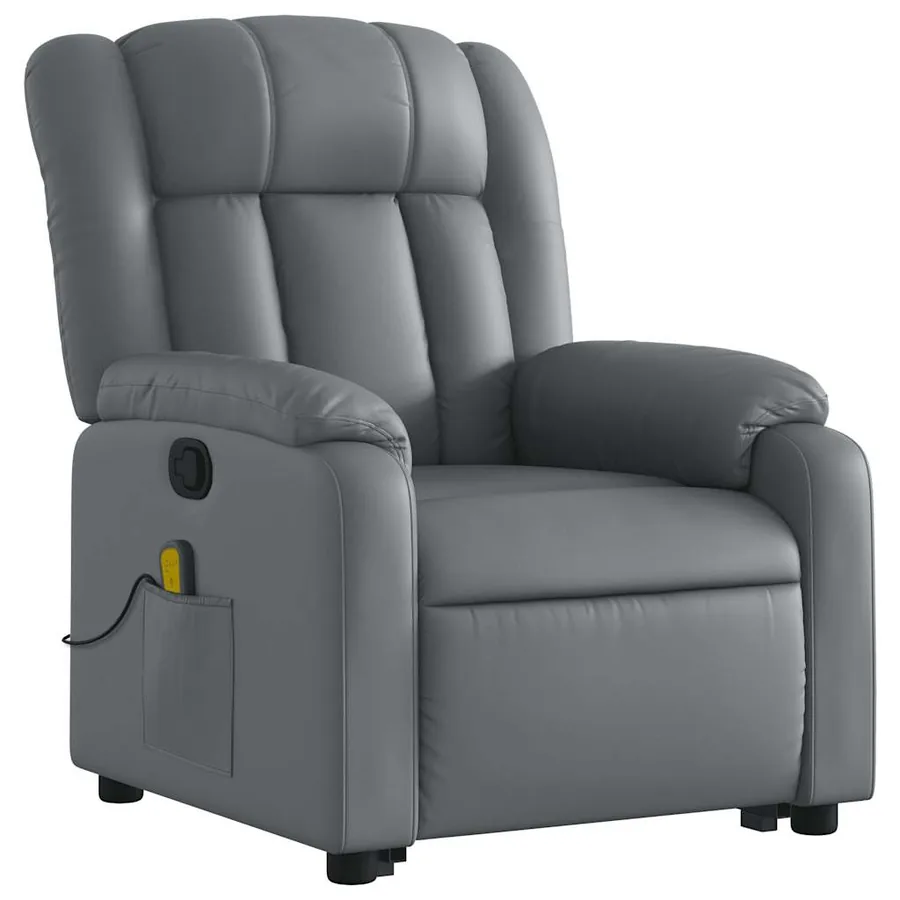 Fauteuil inclinable de massage Gris Similicuir - 4