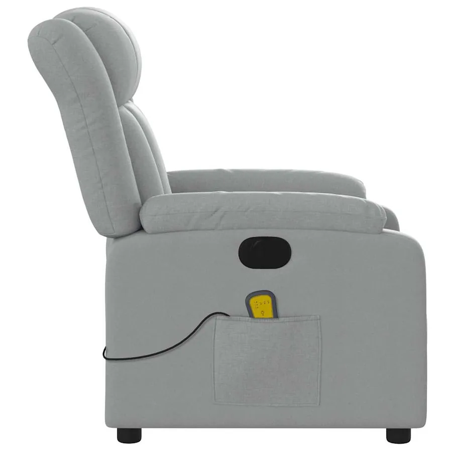 Fauteuil de massage inclinable électrique gris clair tissu - 10