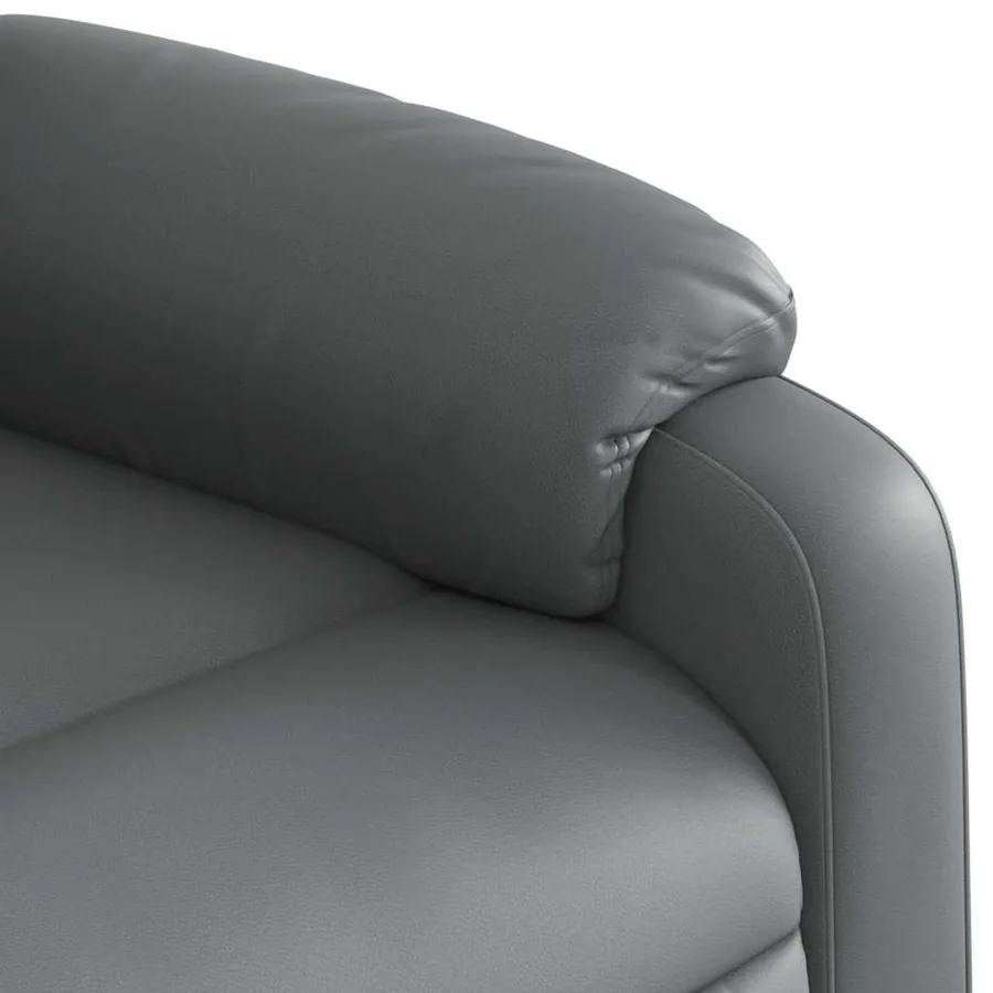 Fauteuil inclinable de massage électrique gris similicuir - 12