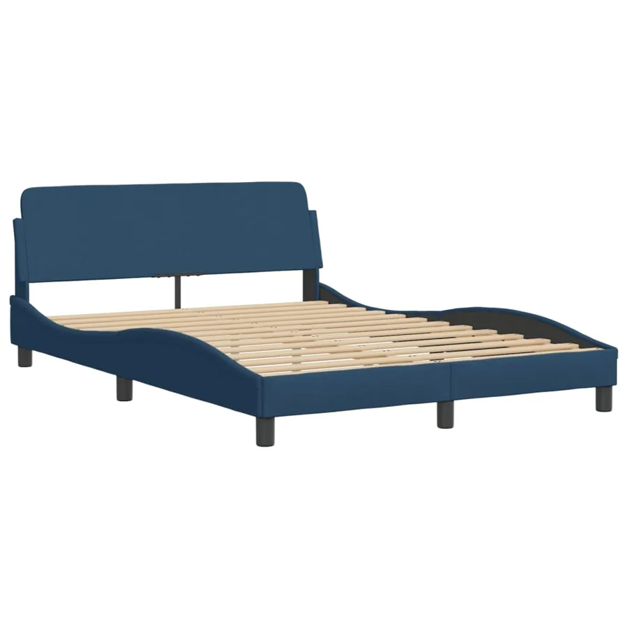 Cadre de lit avec LED sans matelas Hvar bleu 140x200 cm tissu - 7