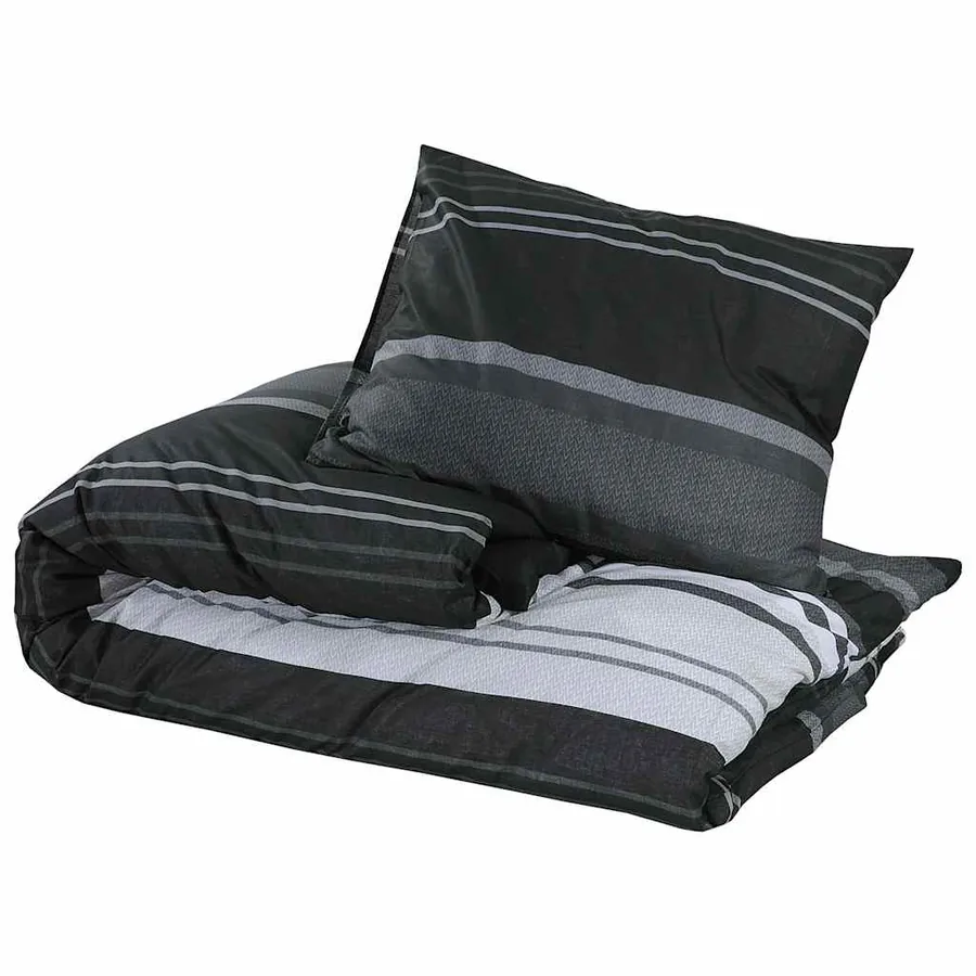 Ensemble de housse de couette noir et blanc 200x200 cm Coton - 3