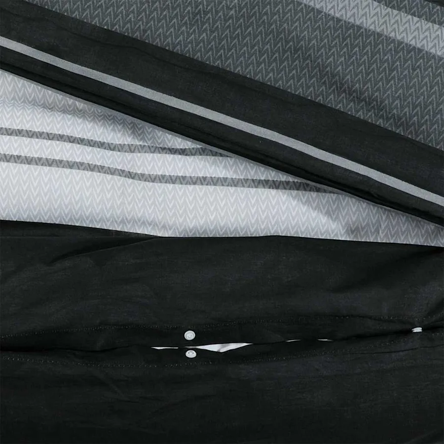 Ensemble de housse de couette noir et blanc 200x200 cm Coton - 4