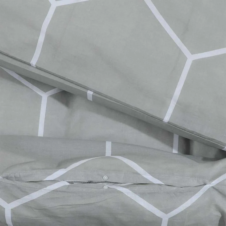 Ensemble de housse de couette Gris 200x220 cm Coton - 4