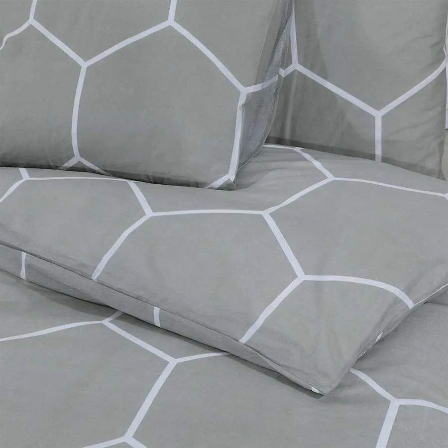 Ensemble de housse de couette Gris 200x220 cm Coton - 5
