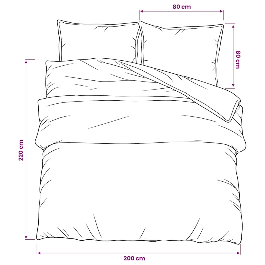 Ensemble de housse de couette Gris 200x220 cm Coton - 6