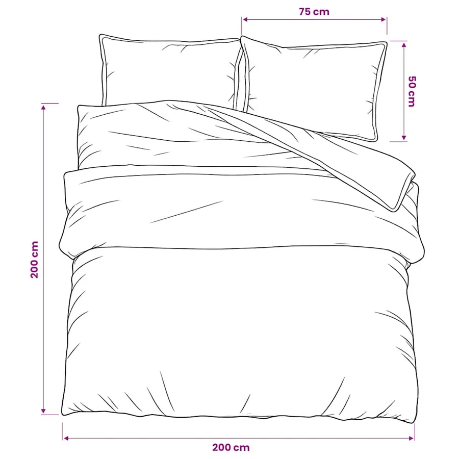 Ensemble de housse de couette Gris 200x200 cm Coton - 6