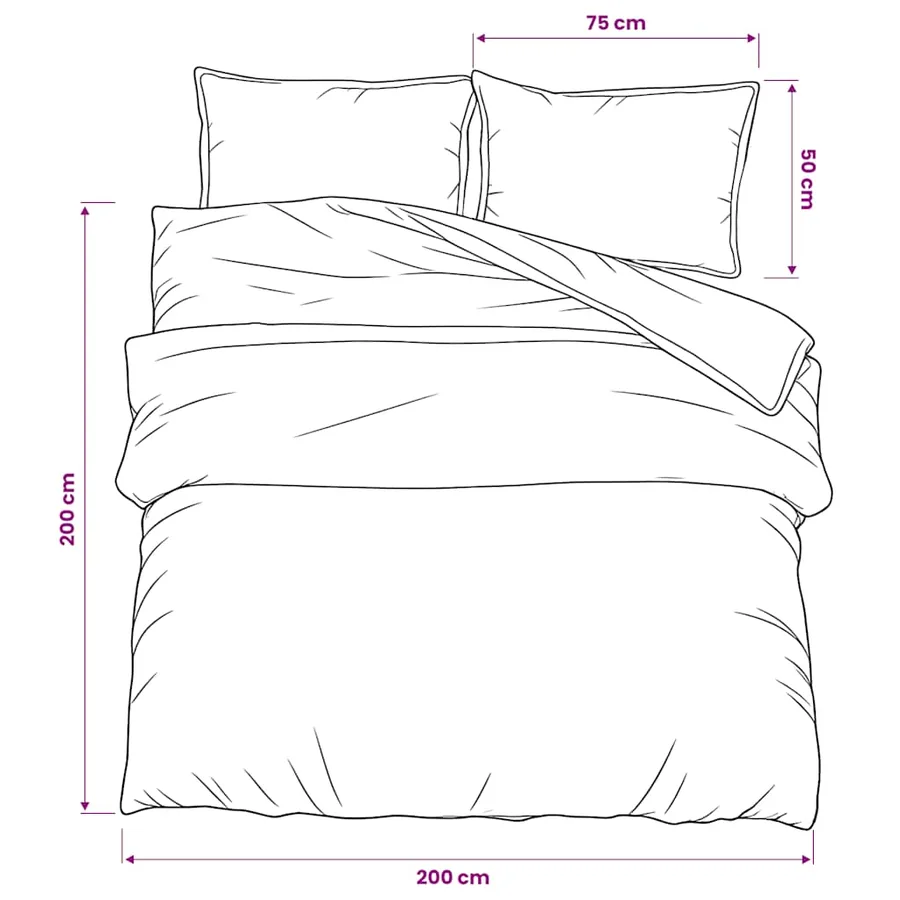 Ensemble de housse de couette rose 200x200 cm Coton - 6