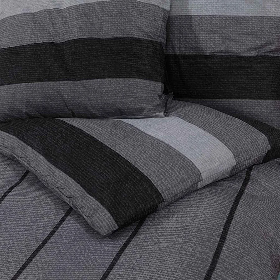 Ensemble de housse de couette gris foncé 200x200 cm Coton - 5
