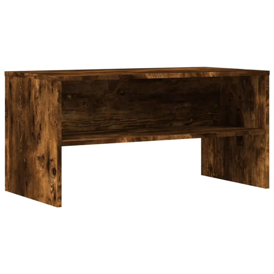 Meuble TV chêne fumé 80x40x40 cm bois d'ingénierie - 2