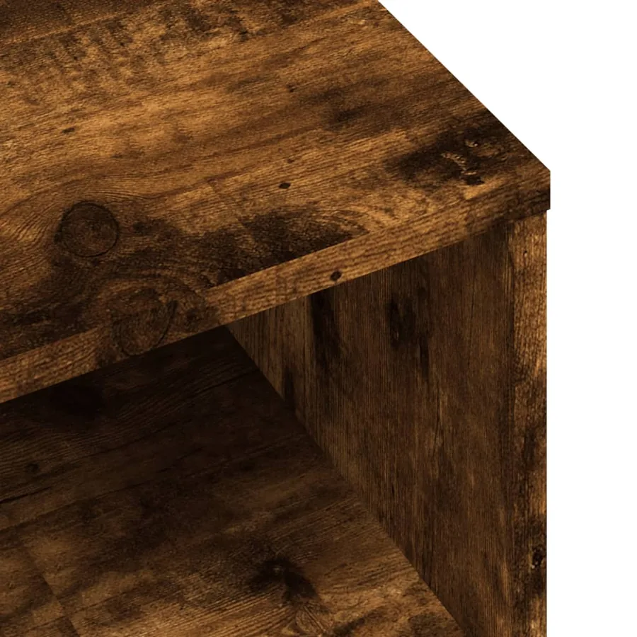 Meuble TV chêne fumé 80x40x40 cm bois d'ingénierie - 7