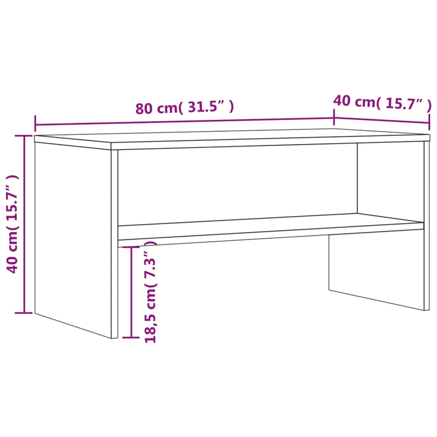 Meuble TV chêne fumé 80x40x40 cm bois d'ingénierie - 9