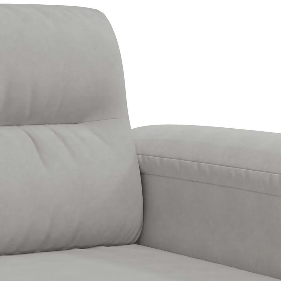 Canapé à 2 places Gris clair 120 cm Tissu microfibre - 7