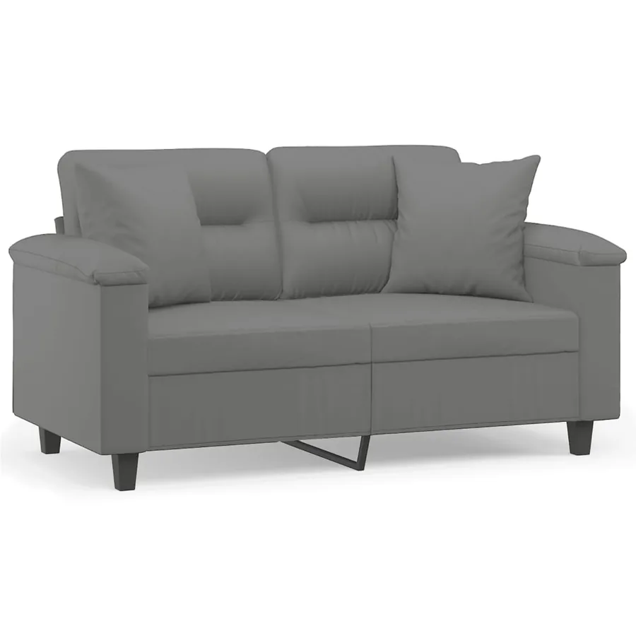 Canapé 2 places avec oreillers gris foncé 120 cm - 2