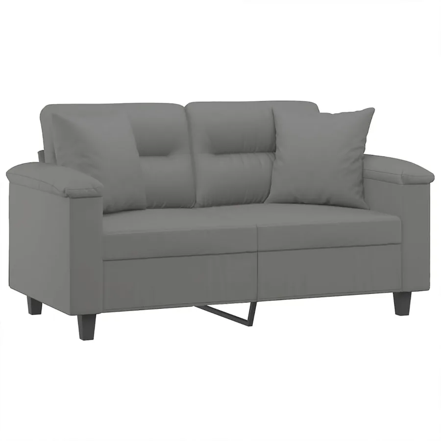 Canapé 2 places avec oreillers gris foncé 120 cm - 3