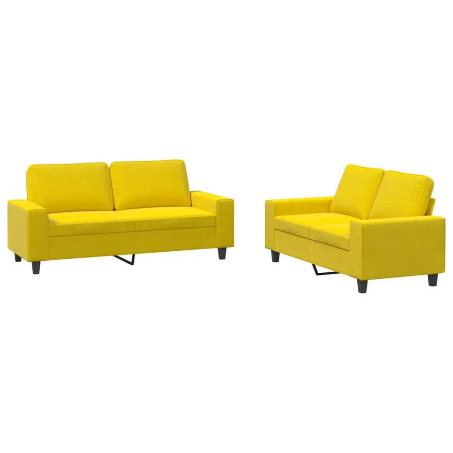 Ensemble de canapés 2 pcs jaune clair tissu - 2