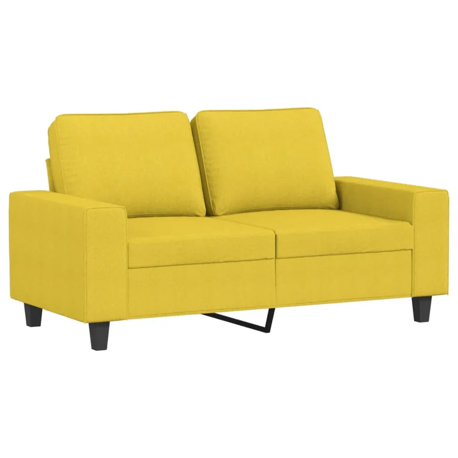 Canapé à 2 places Jaune clair 120 cm Tissu - 2