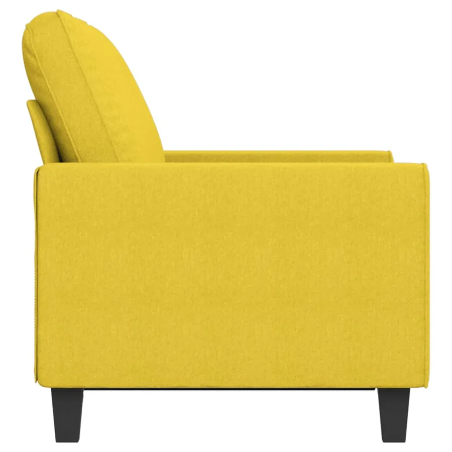 Canapé à 2 places Jaune clair 120 cm Tissu - 4