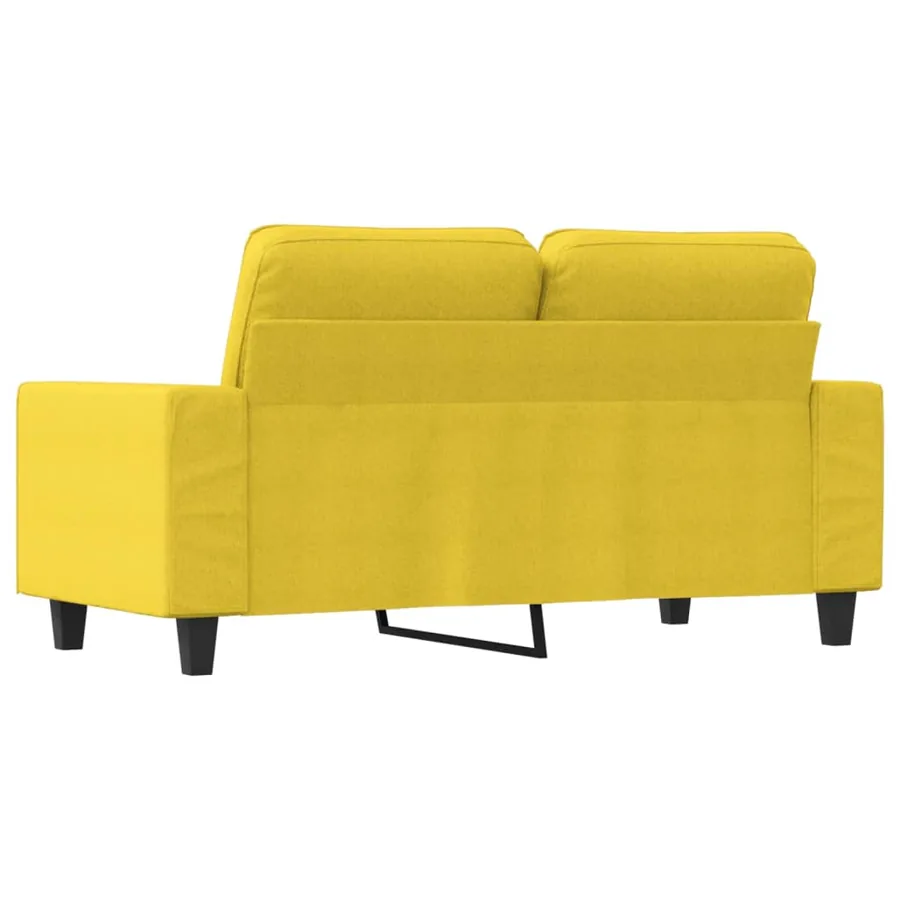 Canapé à 2 places Jaune clair 120 cm Tissu - 5