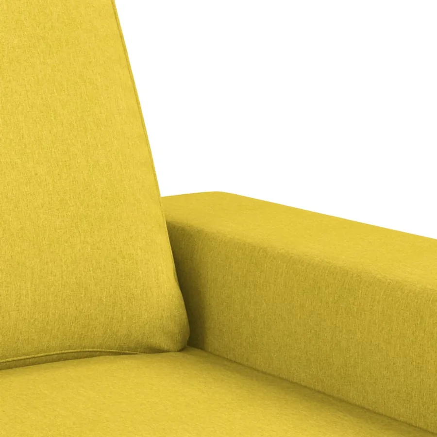 Canapé à 2 places Jaune clair 120 cm Tissu - 6