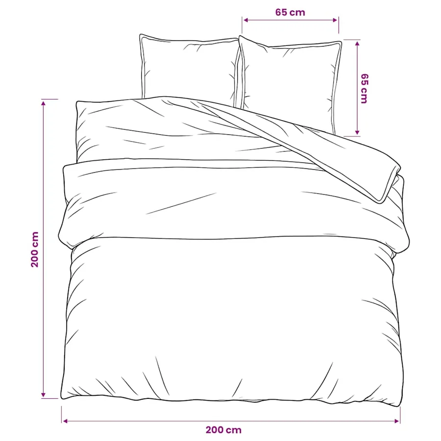 Ensemble de housse de couette Gris 200x200 cm Coton - 6