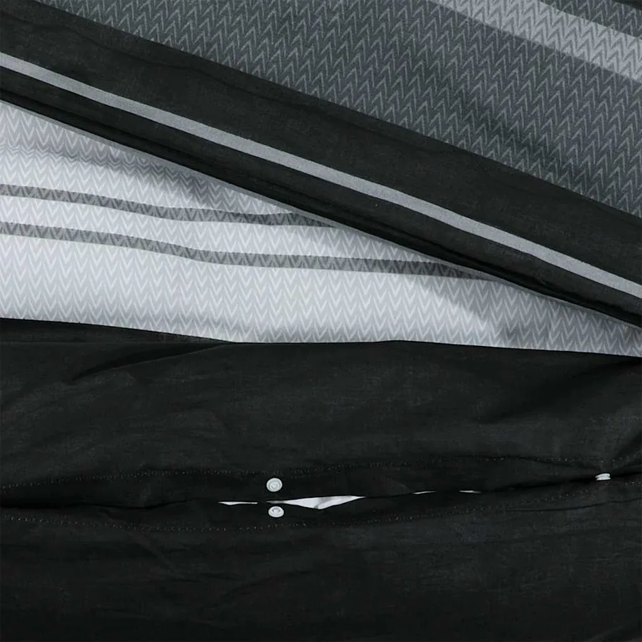 Ensemble de housse de couette noir et blanc 220x240 cm Coton - 4