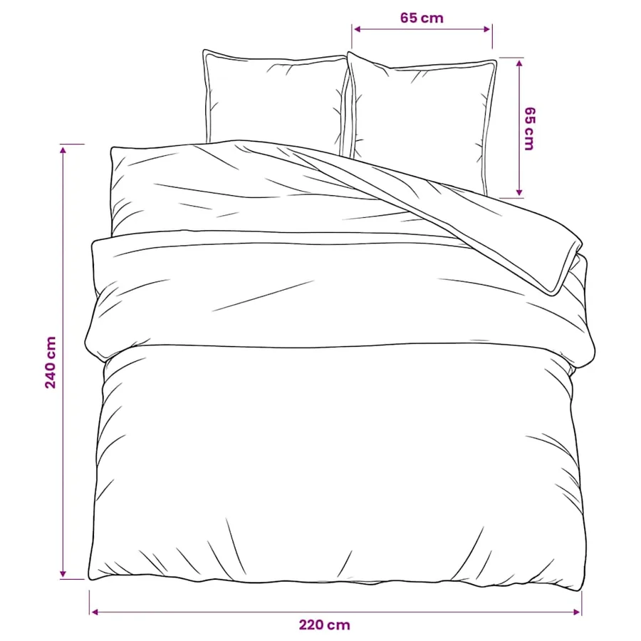 Ensemble de housse de couette Noir 220x240 cm Coton - 6