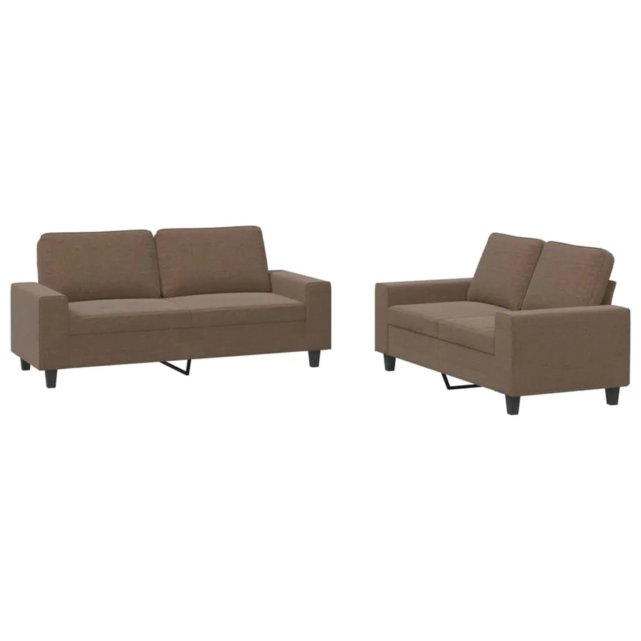 Ensemble de canapés 2 pcs marron tissu - 2