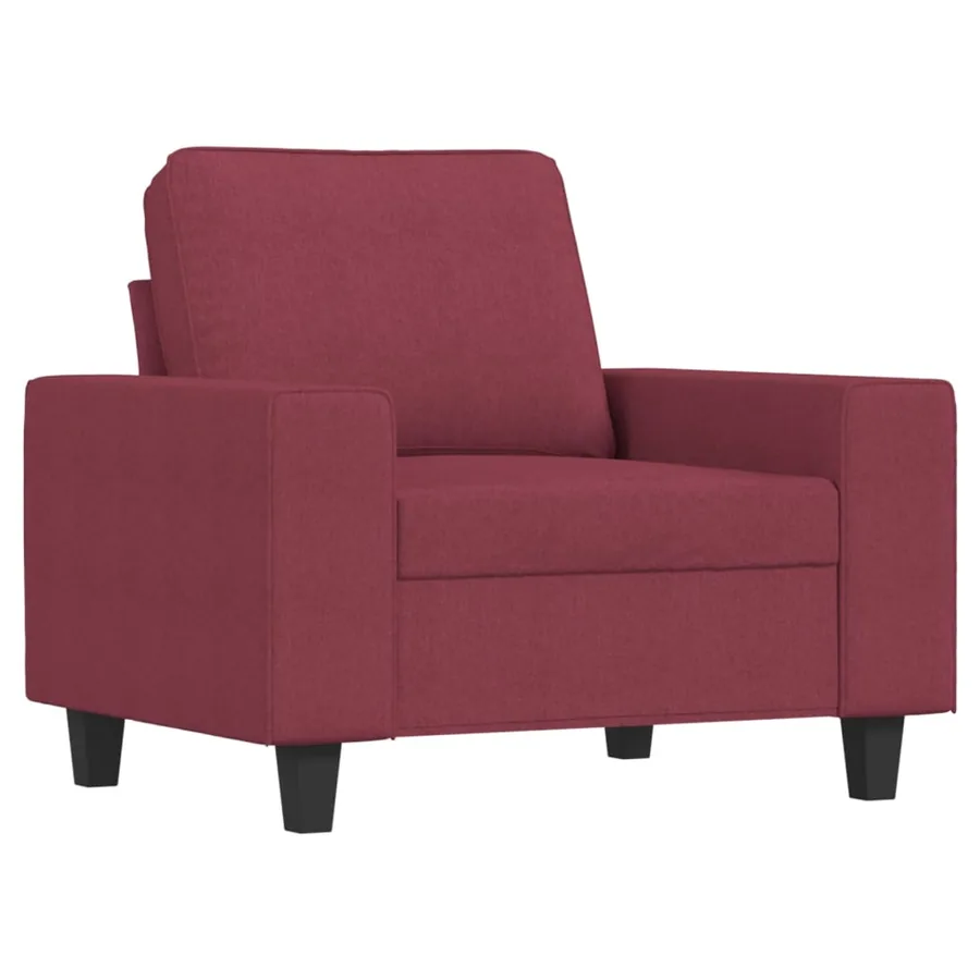 Ensemble de canapés 3 pcs rouge bordeaux tissu - 3
