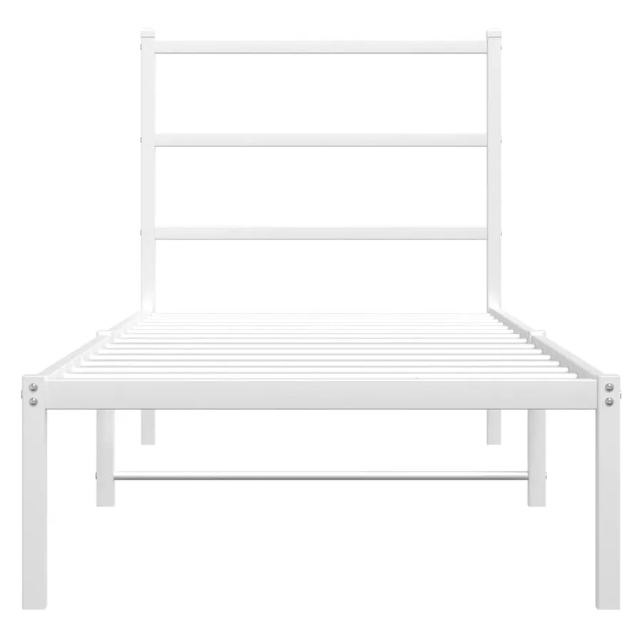 Cadre de lit métal sans matelas avec tête de lit blanc 80x200cm - 5