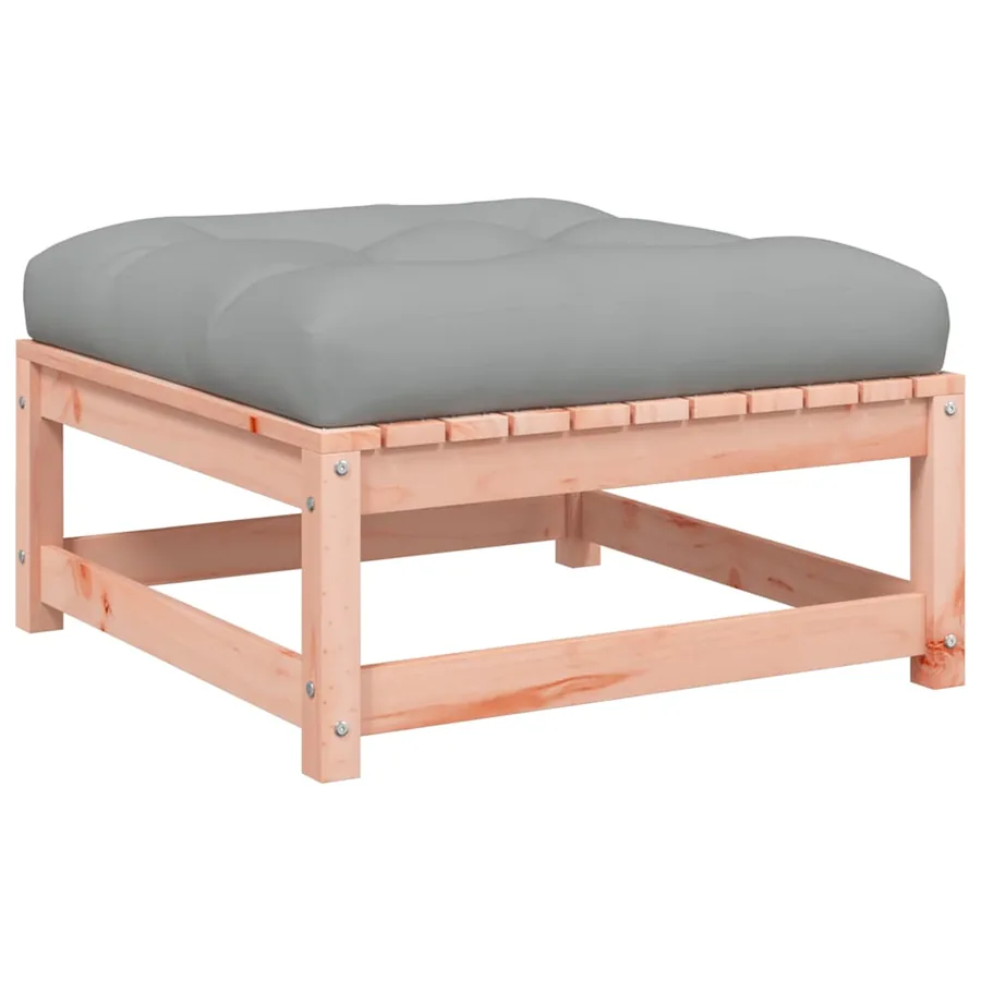 Repose-pied de jardin avec coussin bois massif douglas - 2