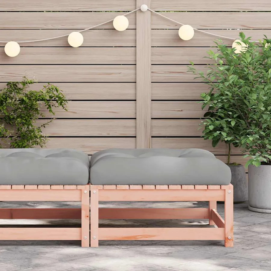 Repose-pied de jardin avec coussin bois massif douglas - 3
