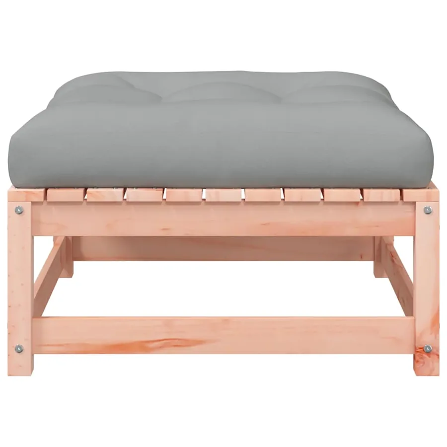Repose-pied de jardin avec coussin bois massif douglas - 6