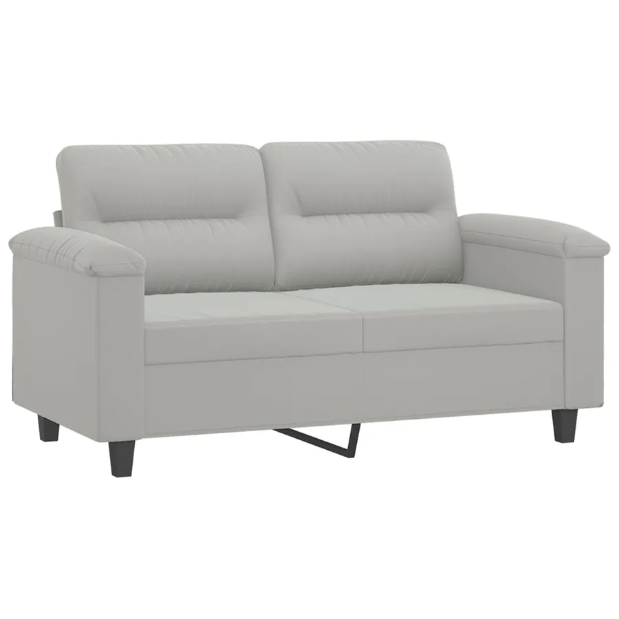 Ensemble de canapés 3 pcs coussins gris clair tissu microfibre - 3