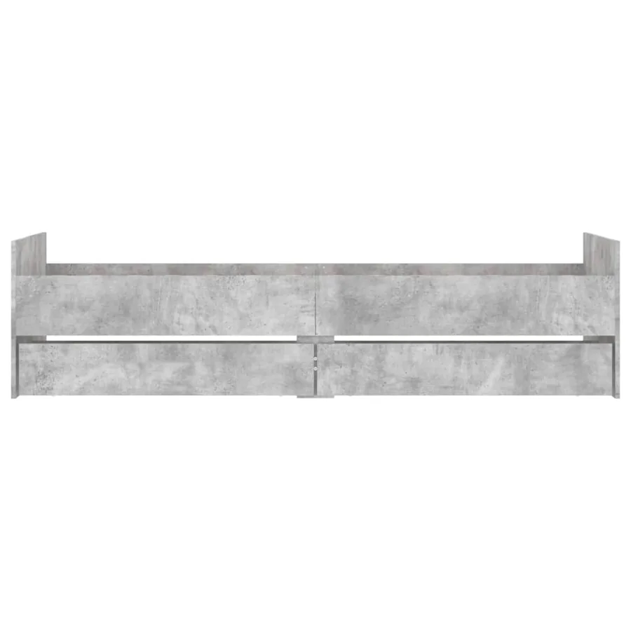 Cadre de lit avec tiroirs sans matelas gris béton 90x200 cm - 6