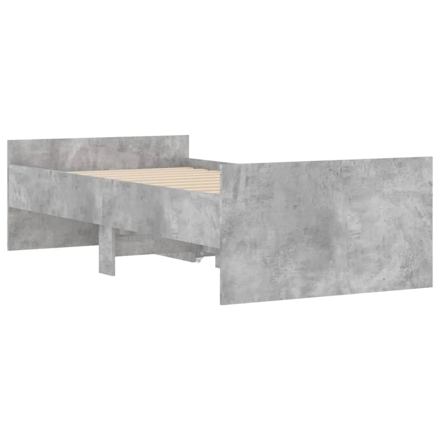 Cadre de lit avec tiroirs sans matelas gris béton 90x200 cm - 8