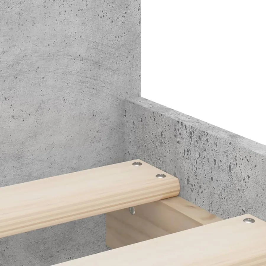 Cadre de lit avec tiroirs sans matelas gris béton 90x200 cm - 9