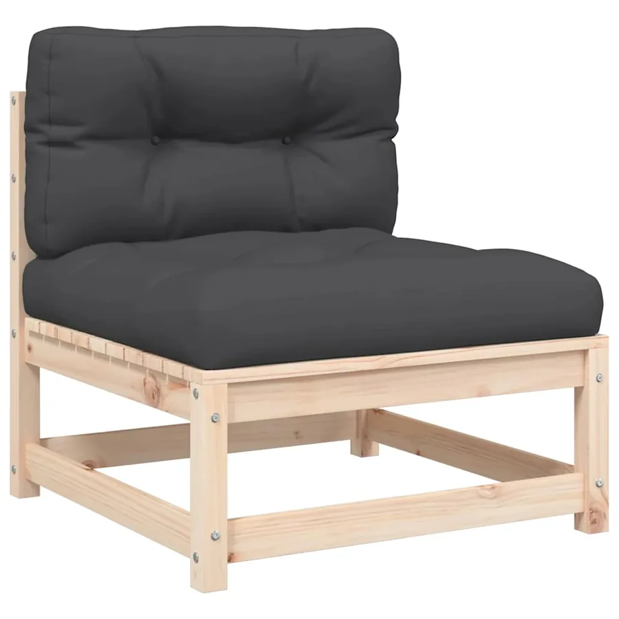 Canapé de jardin sans accoudoirs avec coussins et repose-pieds - 6