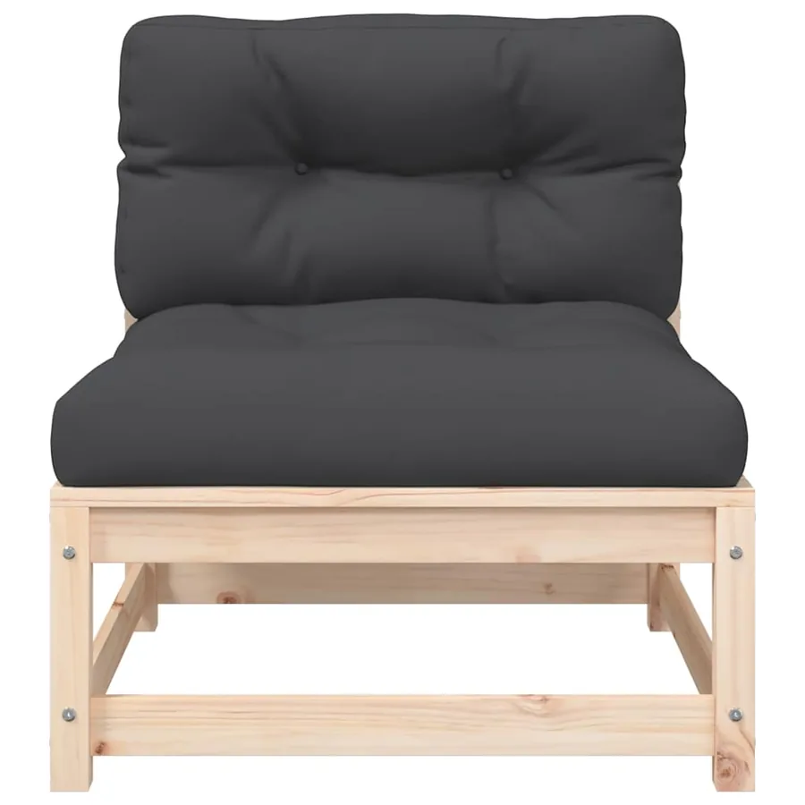 Canapé de jardin sans accoudoirs avec coussins et repose-pieds - 7