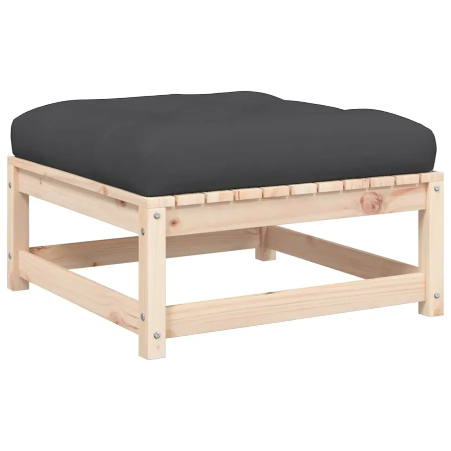 Canapé de jardin sans accoudoirs avec coussins et repose-pieds - 8