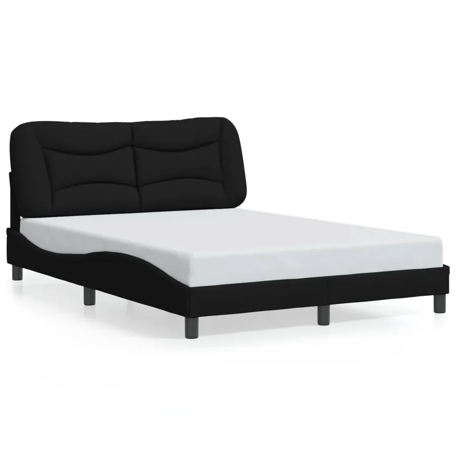 Cadre de lit avec LED sans matelas Hvar noir 140x200 cm tissu - 5