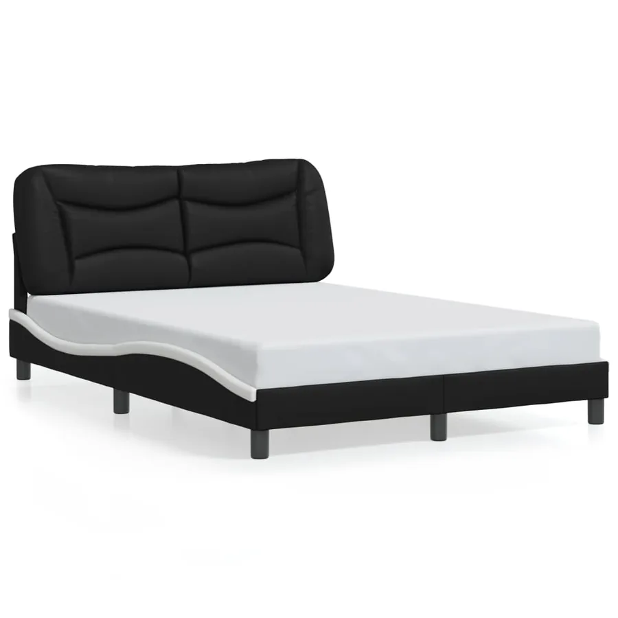 Cadre de lit avec LED sans matelas Hvar noir et blanc 140x200 cm - 5