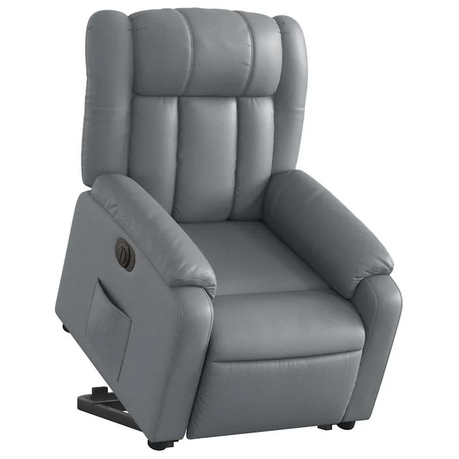 Fauteuil inclinable électrique gris similicuir - 3
