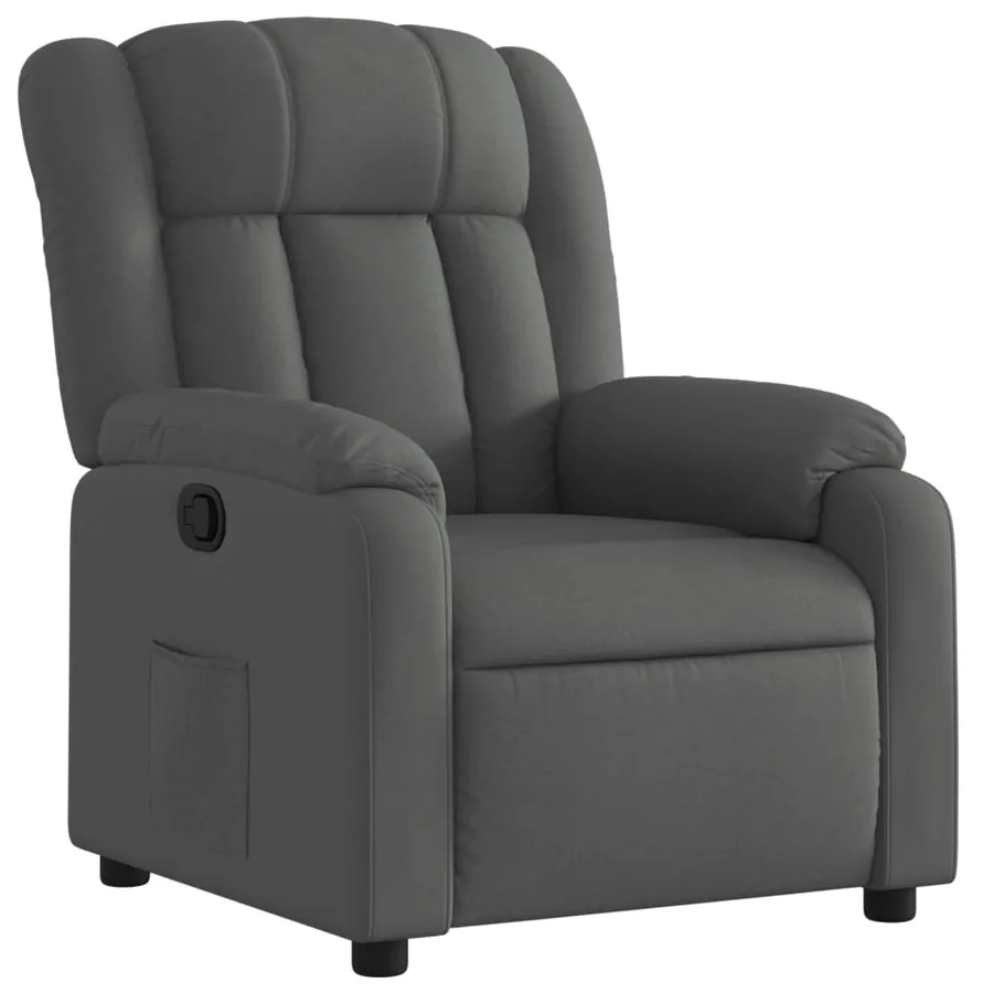 Fauteuil inclinable en tissu gris foncé - 2