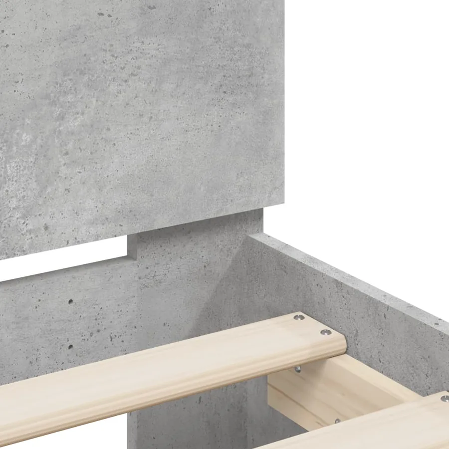 Cadre de lit avec LED sans matelas gris béton 180x200 cm - 10