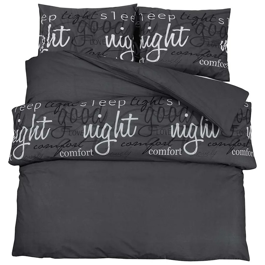 Ensemble de housse de couette Noir 200x200 cm Coton - 2