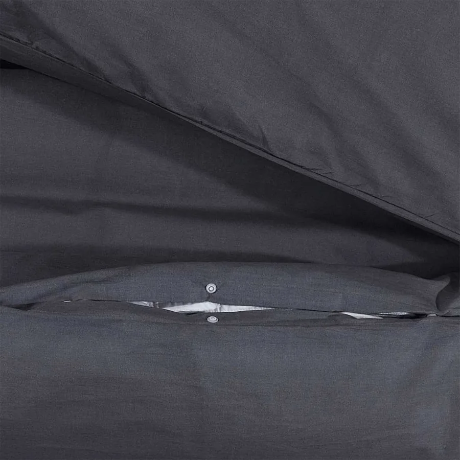 Ensemble de housse de couette Noir 200x200 cm Coton - 4